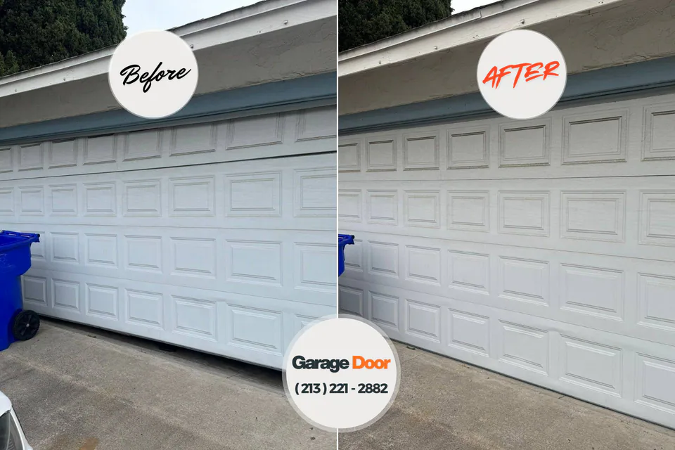 Before and after: garage door repair Gibbs Union City